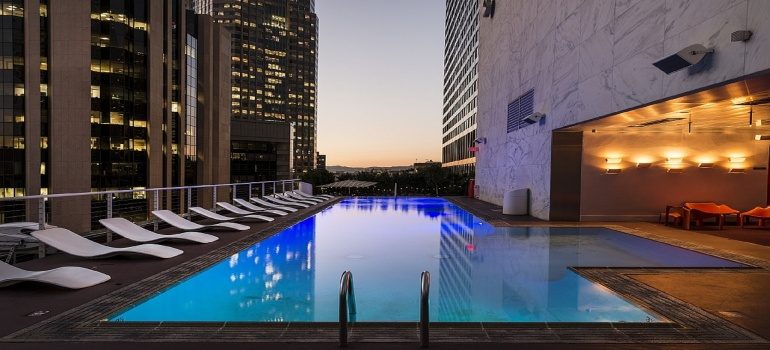 The Standard rooftop pool in Downtown LA 