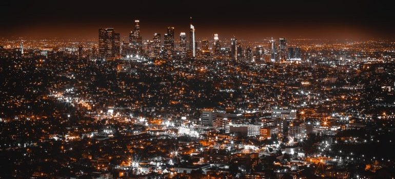 View of Downtown LA at night